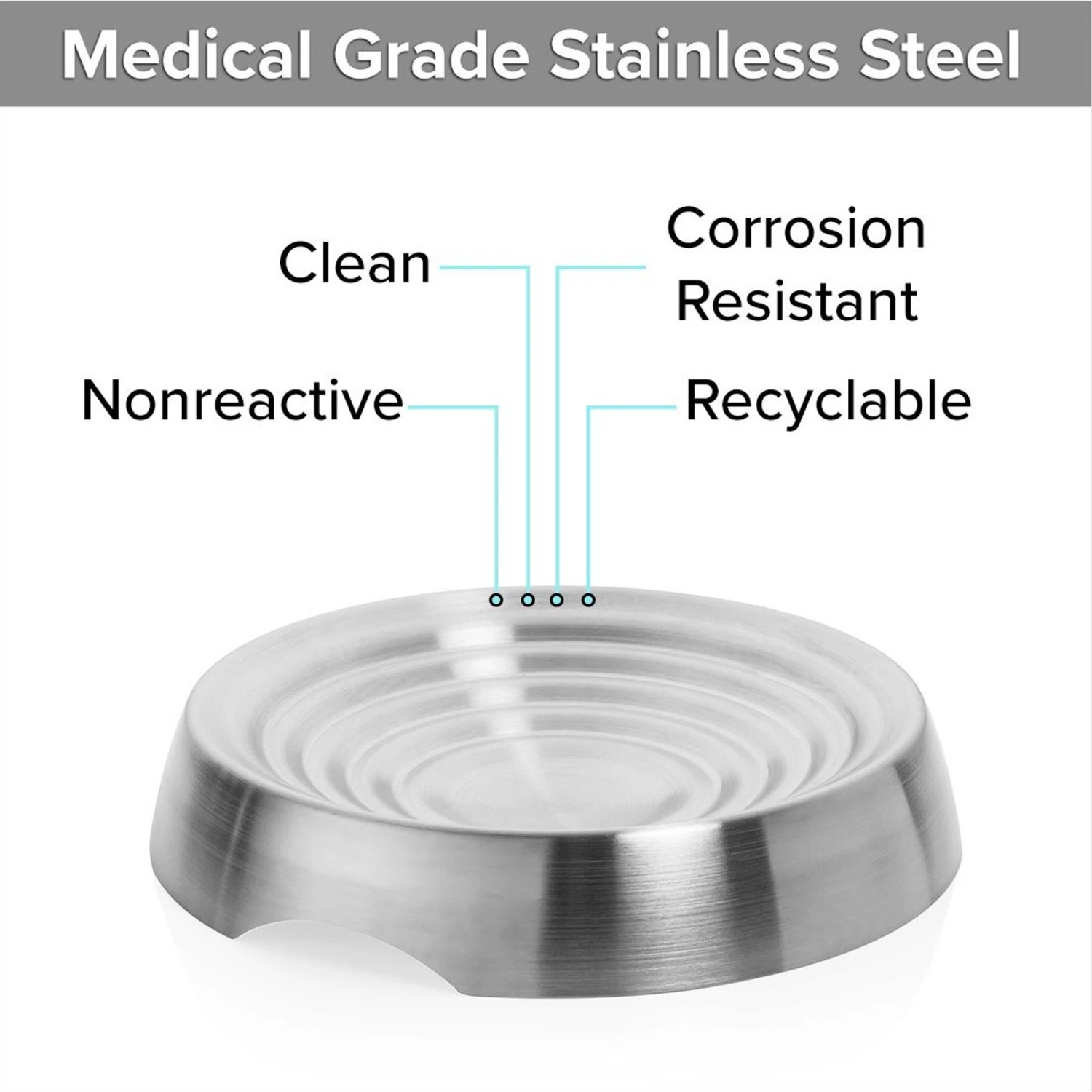 CatGuru Round Stainless Steel Cat & Dog Food Dish, 2 Count 3 CatGuru Round Stainless Steel Cat & Dog Food Dish, 2 Count - Image 3