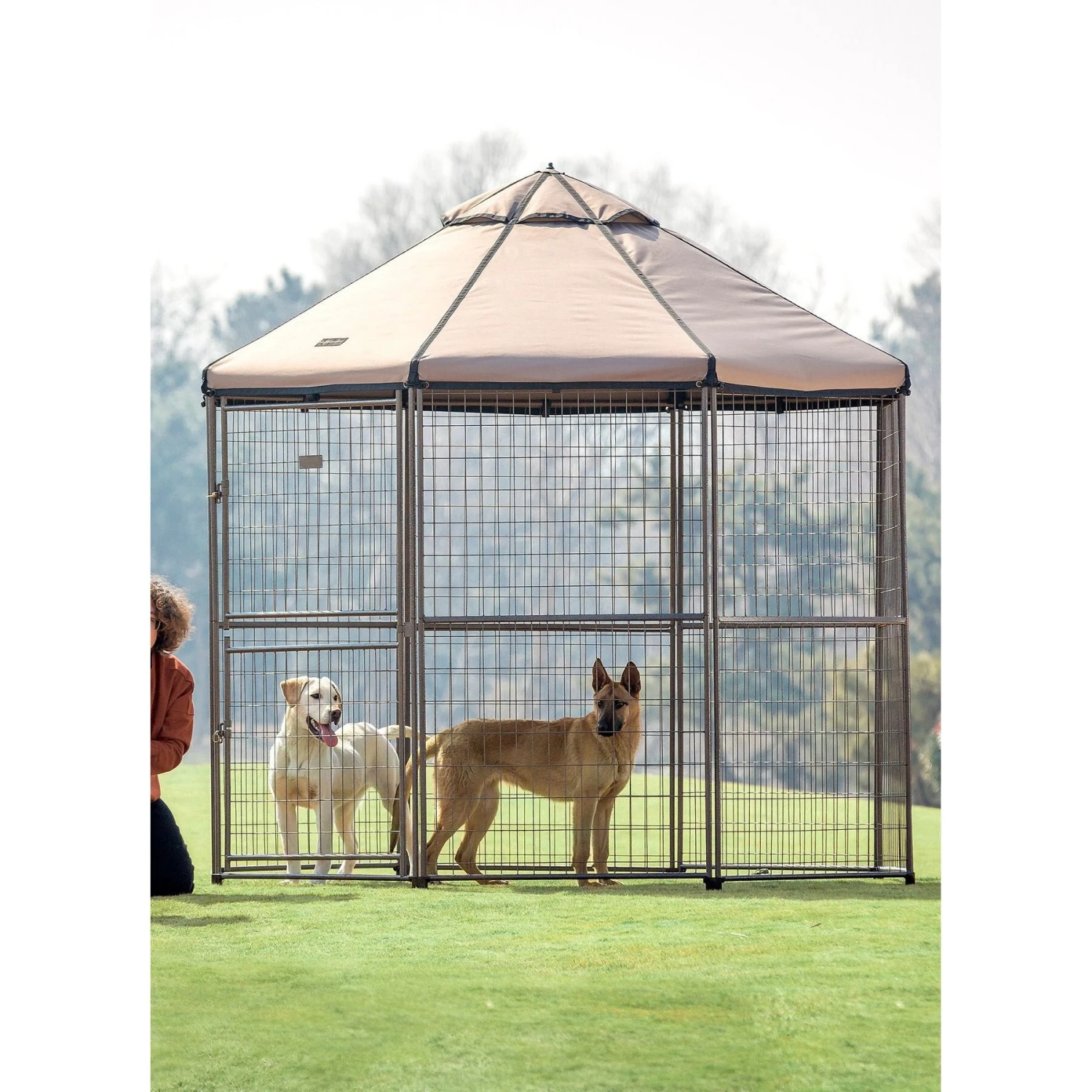 Win World Pet Gazebo Dog Kennel, Earth Taupe, 8-ft 2 Win World Pet Gazebo Dog Kennel, Earth Taupe, 8-ft - Image 2