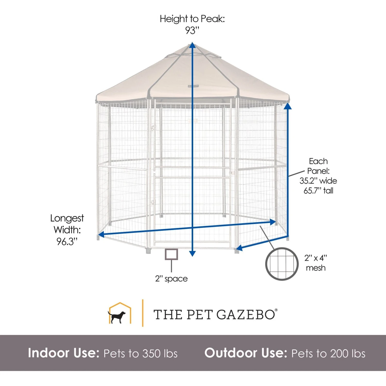 Win World Pet Gazebo Dog Kennel, Earth Taupe, 8-ft 3 Win World Pet Gazebo Dog Kennel, Earth Taupe, 8-ft - Image 3