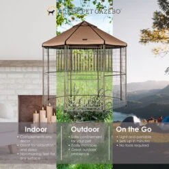 Win World Pet Gazebo Dog Kennel, Earth Taupe, 8-ft 12 Win World Pet Gazebo Dog Kennel, Earth Taupe, 8-ft -Mewhaus Shop 732814 PT4. AC SS1800 V1670525418