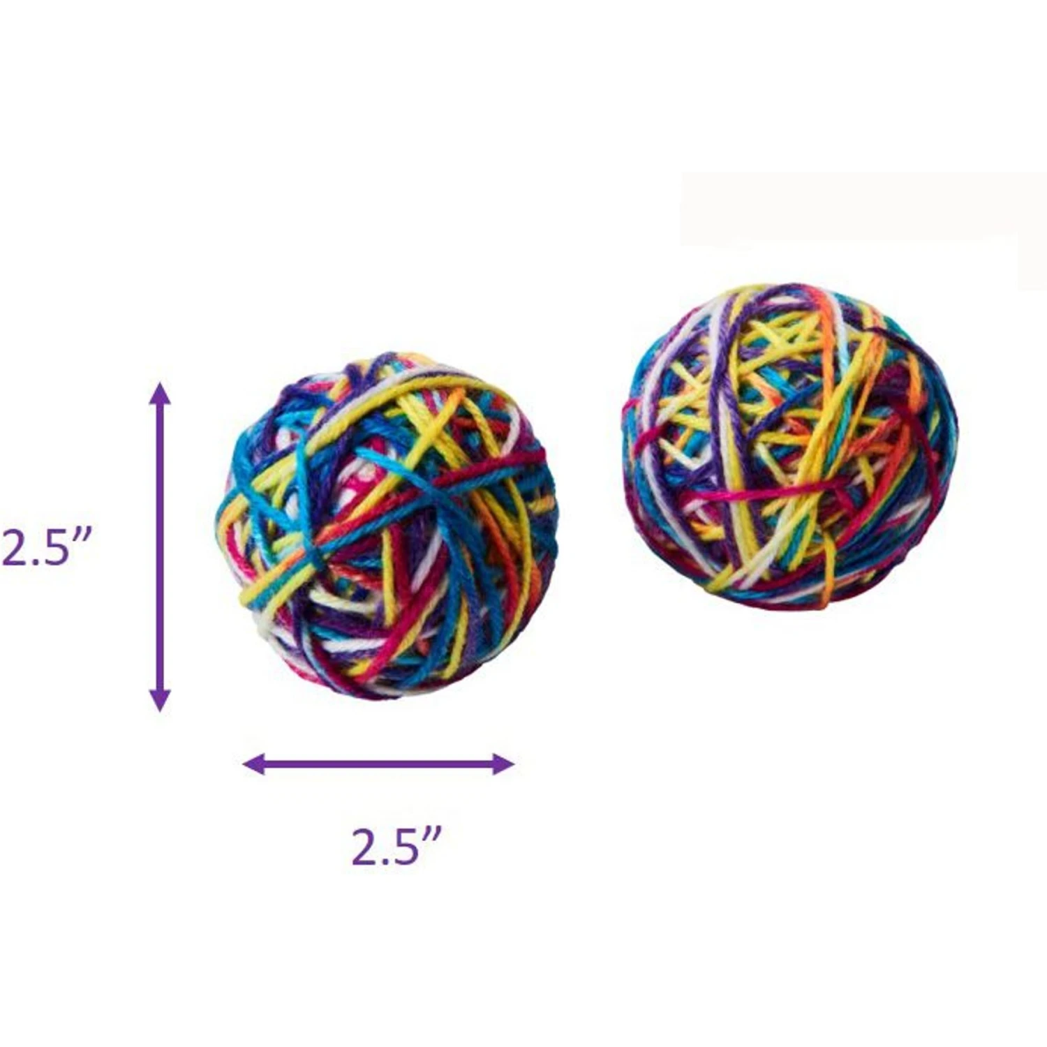 Ethical Pet Sew Much Fun Yarn Ball Cat Toy With Catnip, Multicolor 4 Ethical Pet Sew Much Fun Yarn Ball Cat Toy With Catnip, Multicolor - Image 4