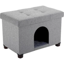 The BirdRock Home Decorative Cat & Dog House Ottoman, Brown -Mewhaus Shop 736942 PT2. AC SS1800 V1670944009