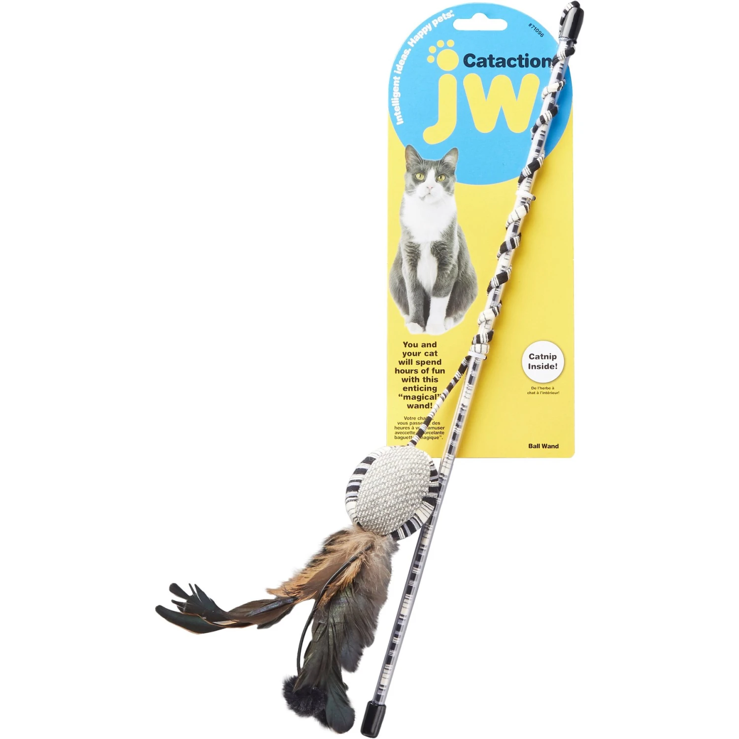 JW Pet Cataction Ball With Wand Cat Toy 3 JW Pet Cataction Ball With Wand Cat Toy - Image 3