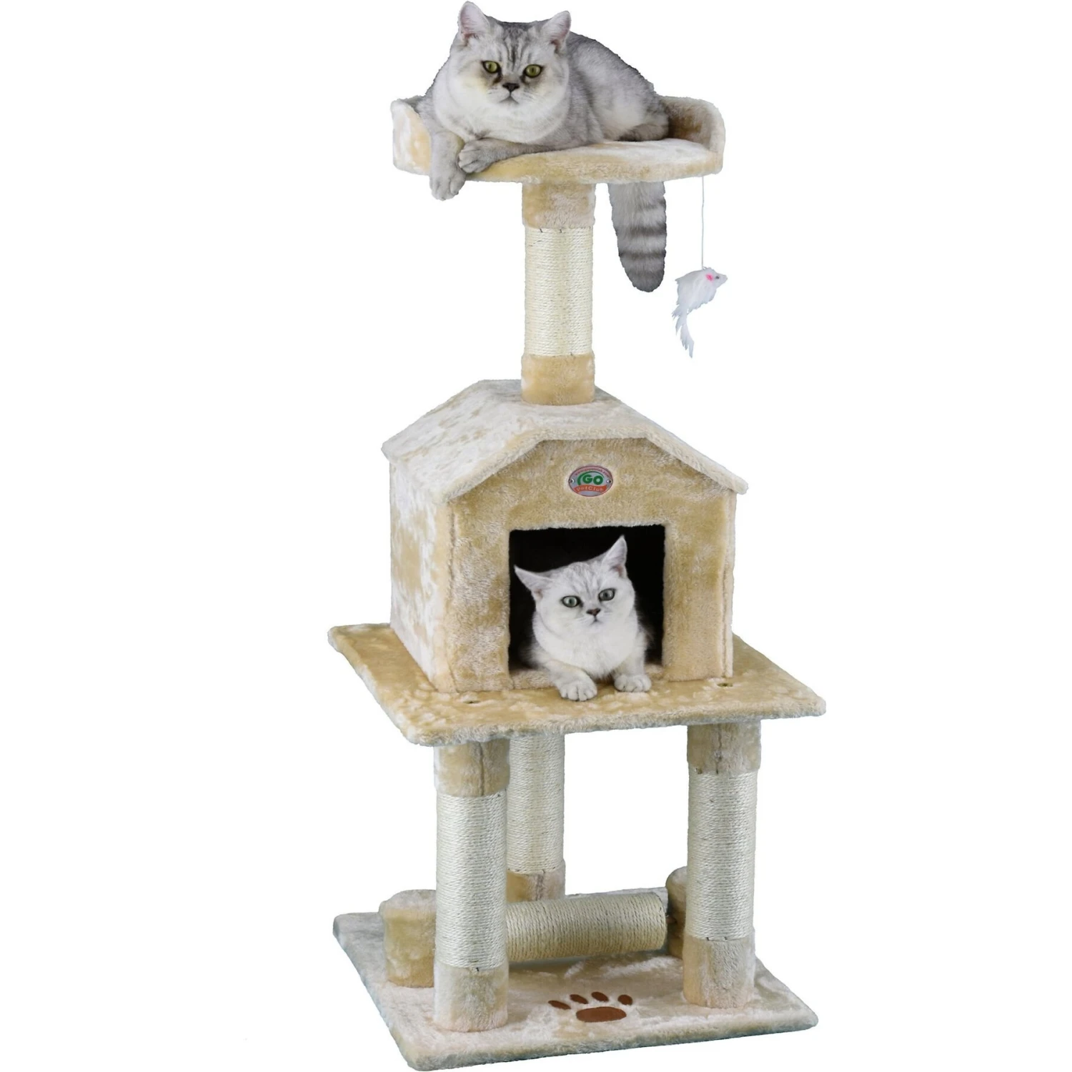 Go Pet Club 45-in Faux Fur Cat Tree & Condo 2 Go Pet Club 45-in Faux Fur Cat Tree & Condo - Image 2
