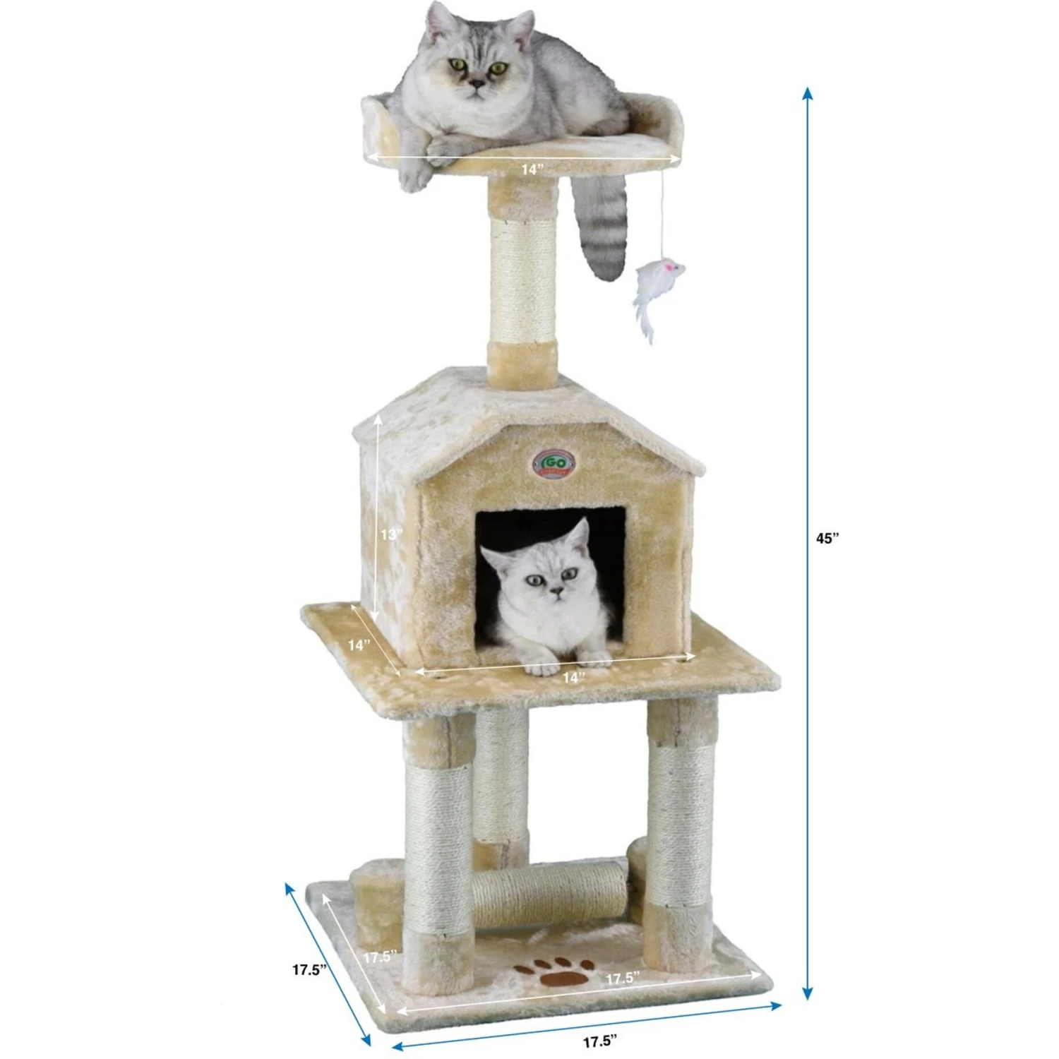 Go Pet Club 45-in Faux Fur Cat Tree & Condo 7 Go Pet Club 45-in Faux Fur Cat Tree & Condo - Image 7