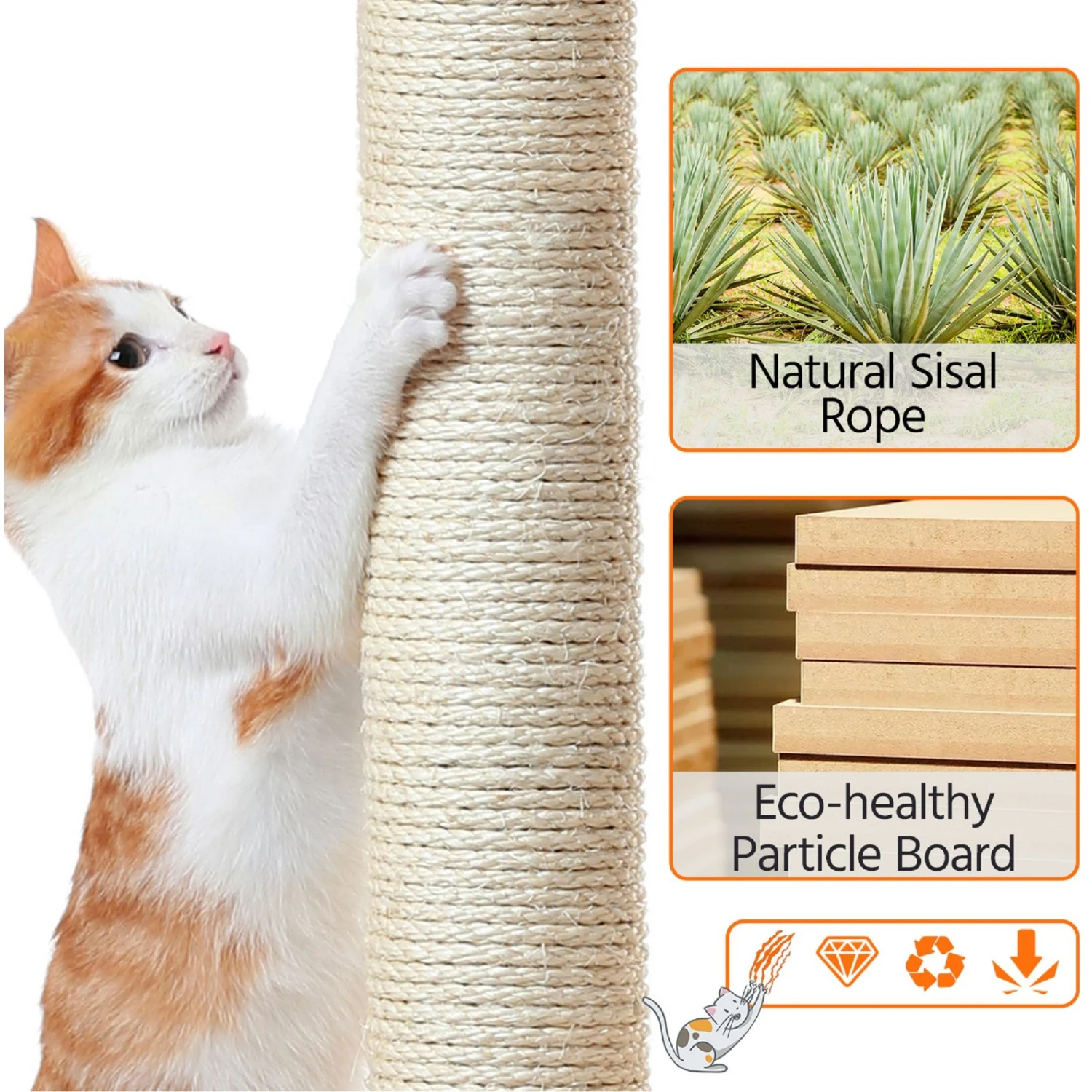 Yaheetech 70.5-inch Multi Level Sisal Cat Tree 7 Yaheetech 70.5-inch Multi Level Sisal Cat Tree - Image 7