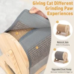 Coziwow Rotatable Cat Scratcher Post With Catnip, Beige -Mewhaus Shop 756718 PT3. AC SS1800 V1674056369