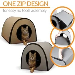K&H Pet Products Thermo Mod Cat Shelter Weatherproof Outdoor Heated Cat House -Mewhaus Shop 78552 PT2. AC SS1800 V1682706136