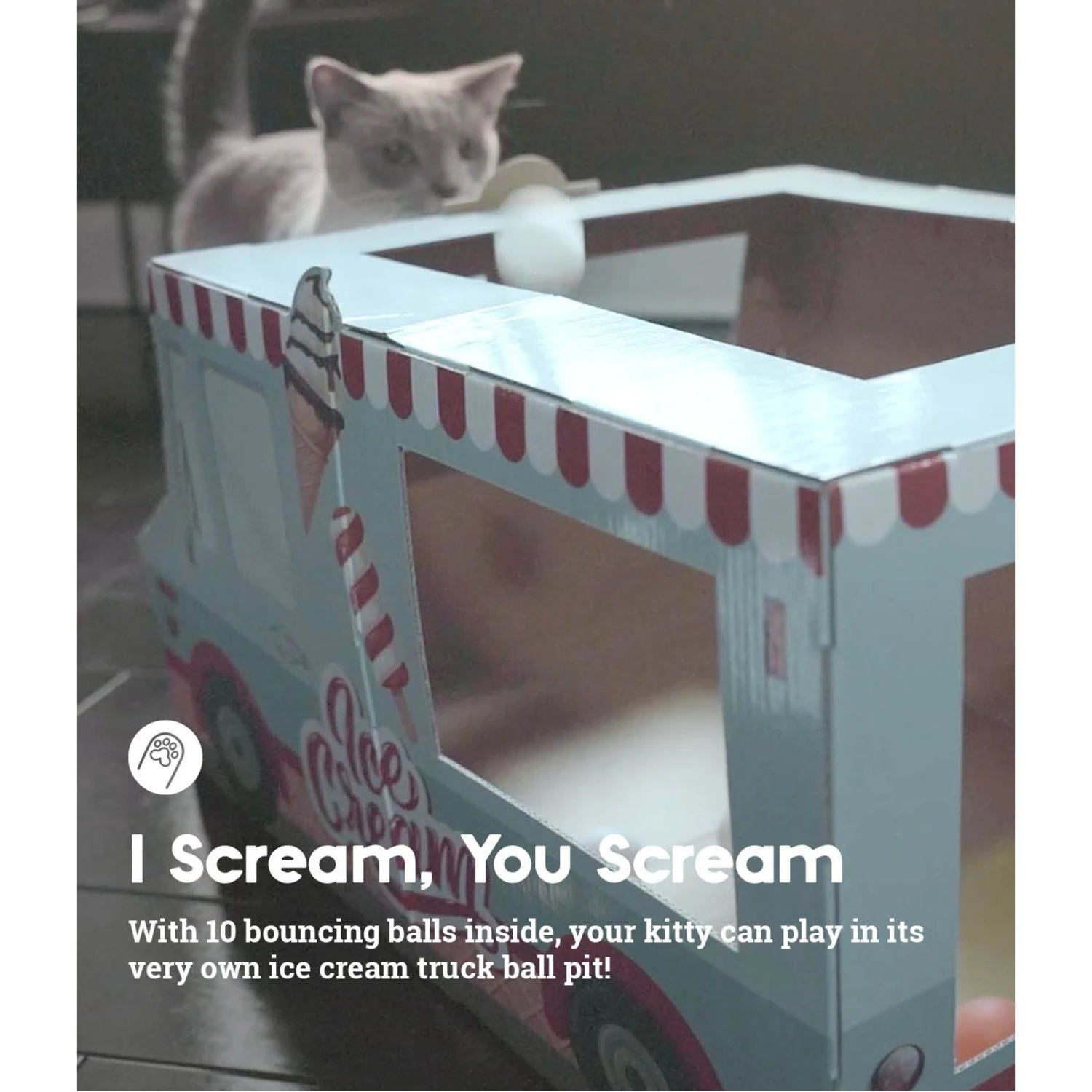 Catstages Kitty Cat Play Condo Ice Cream Truck Cat Toy, Mint 2 Catstages Kitty Cat Play Condo Ice Cream Truck Cat Toy, Mint - Image 2