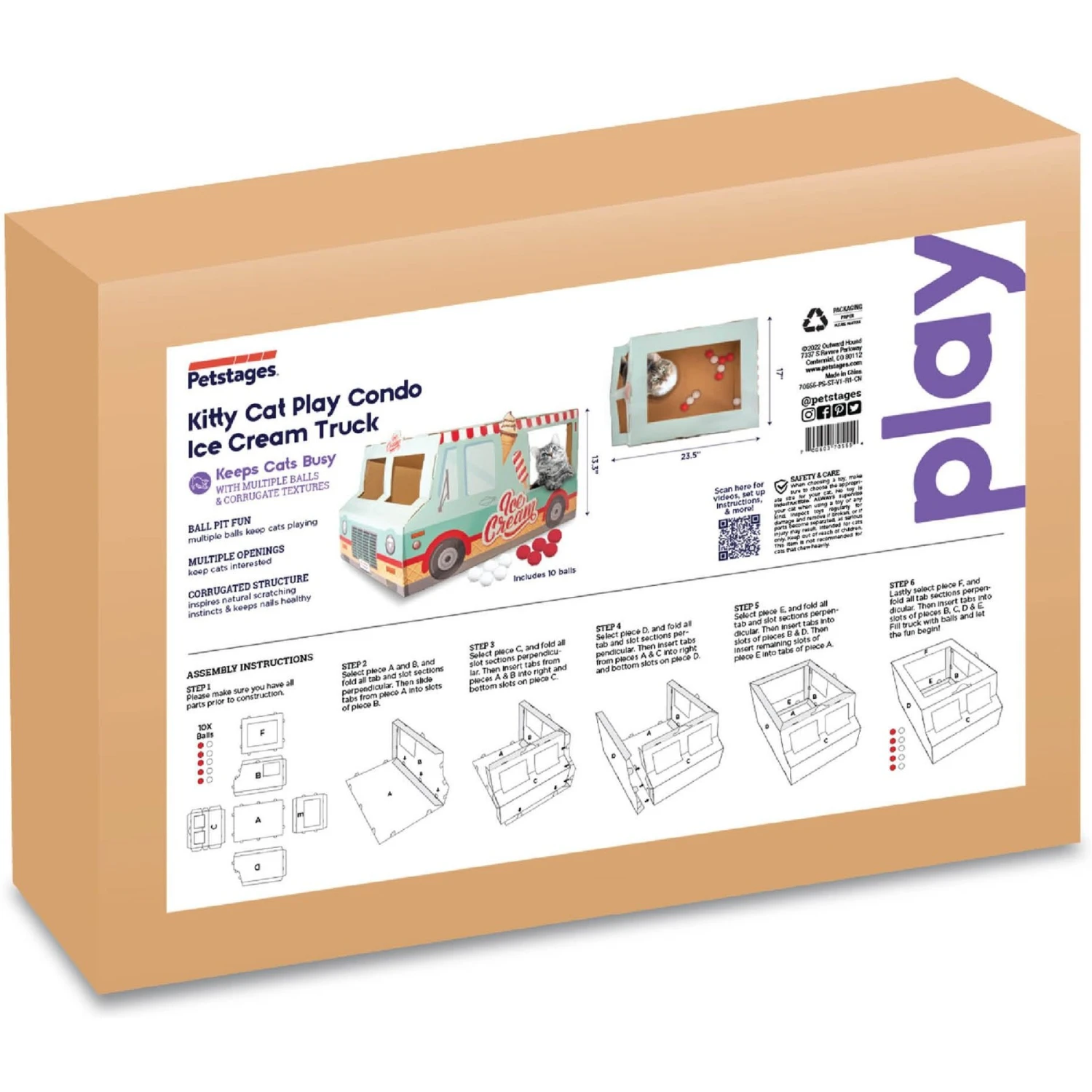 Catstages Kitty Cat Play Condo Ice Cream Truck Cat Toy, Mint 6 Catstages Kitty Cat Play Condo Ice Cream Truck Cat Toy, Mint - Image 6