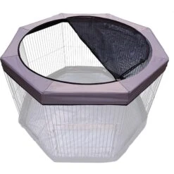 Marshall Skylight Cat & Small-Pet Playpen Cover, Gray, Medium