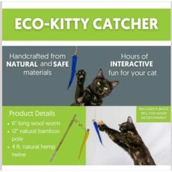 Honest Pet Products Eco Kitty Catcher Fishpole Cat Toy -Mewhaus Shop 797214 PT2. AC SS1800 V1690813382