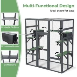 Coziwow Patio Outdoor Cat Playpen, Grey, Large 11 Coziwow Patio Outdoor Cat Playpen, Grey, Large -Mewhaus Shop 804398 PT3. AC SS1800 V1687294320