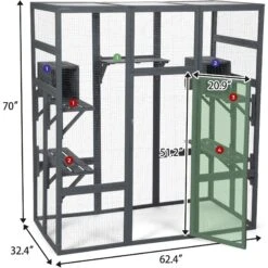 Coziwow Patio Outdoor Cat Playpen, Grey, Large 14 Coziwow Patio Outdoor Cat Playpen, Grey, Large -Mewhaus Shop 804398 PT6. AC SS1800 V1687293712