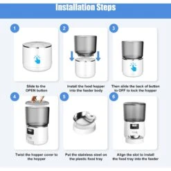Bueteka Smart Feed Automatic Programmable Anti-Jamming Food Design Timed Cat Feeder, 4-lit -Mewhaus Shop 815886 PT7. AC SS1800 V1685648724