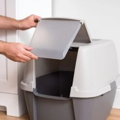 IRIS USA Enclosed Cat Litter Box With Front Door Flap & Scoop, Gray, Jumbo 13 IRIS USA Enclosed Cat Litter Box With Front Door Flap & Scoop, Gray, Jumbo -Mewhaus Shop 846614 PT4. AC SS1800 V1683836178