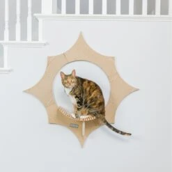 Armarkat Sun Shape Modern Wall-Mounted Wall Shelves Cat Furniture, Beige -Mewhaus Shop 847718 PT4. AC SS1800 V1683835934
