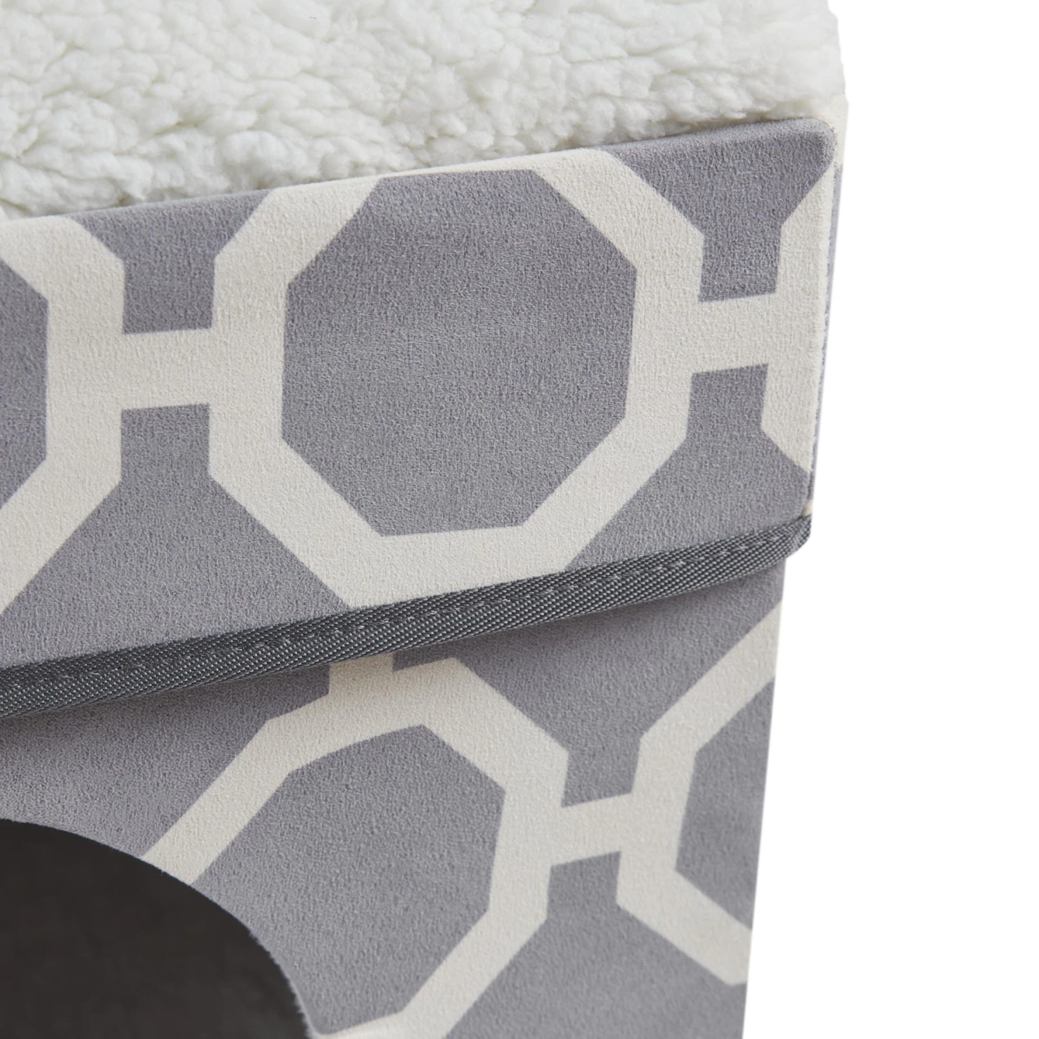 Friends Forever Taylor Collapsible Cube Cat House & Ottoman, Grey 5 Friends Forever Taylor Collapsible Cube Cat House & Ottoman, Grey - Image 5
