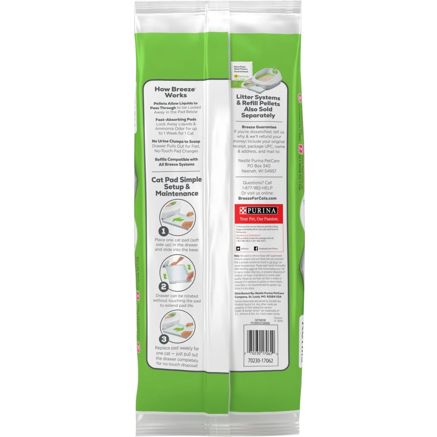 Tidy Cats Breeze Garden Grove Scented Cat Pad, 8 Count 2 Tidy Cats Breeze Garden Grove Scented Cat Pad, 8 Count - Image 2