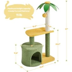 Yaheetech 37-in Coconut Palm Cat Tree, Small, Green & Yellow 12 Yaheetech 37-in Coconut Palm Cat Tree, Small, Green & Yellow -Mewhaus Shop 871710 PT3. AC SS1800 V1686244438