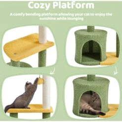 Yaheetech 37-in Coconut Palm Cat Tree, Small, Green & Yellow 14 Yaheetech 37-in Coconut Palm Cat Tree, Small, Green & Yellow -Mewhaus Shop 871710 PT5. AC SS1800 V1686249557