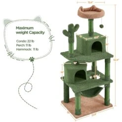 Yaheetech 62.5-in Cactus Cat Tree, Medium, Green & Brown -Mewhaus Shop 871822 PT2. AC SS1800 V1688738709