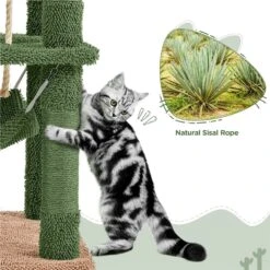 Yaheetech 62.5-in Cactus Cat Tree, Medium, Green & Brown -Mewhaus Shop 871822 PT6. AC SS1800 V1688738708