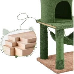 Yaheetech 62.5-in Cactus Cat Tree, Medium, Green & Brown -Mewhaus Shop 871822 PT7. AC SS1800 V1688738707
