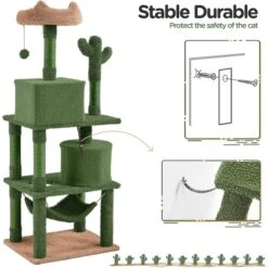 Yaheetech 62.5-in Cactus Cat Tree, Medium, Green & Brown -Mewhaus Shop 871822 PT8. AC SS1800 V1688738707