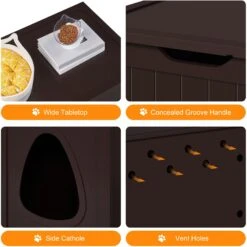 Yaheetech Cat Litter Box Enclosure -Mewhaus Shop 871886 PT3. AC SS1800 V1686247874