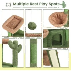 Yaheetech Cactus 42-in Plush Cat Tree -Mewhaus Shop 899510 PT4. AC SS1800 V1687965160
