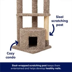 Frisco 64-in Real Carpet Wooden Cat Tree And Condo -Mewhaus Shop 914950 PT2. AC SS1800 V1697733055
