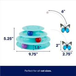 Frisco Foldable Play Tri-Tunnel Cat Toy & Frisco Butterfly Cat Tracks Cat Toy -Mewhaus Shop 933438 PT6. AC SS1800 V1692305010