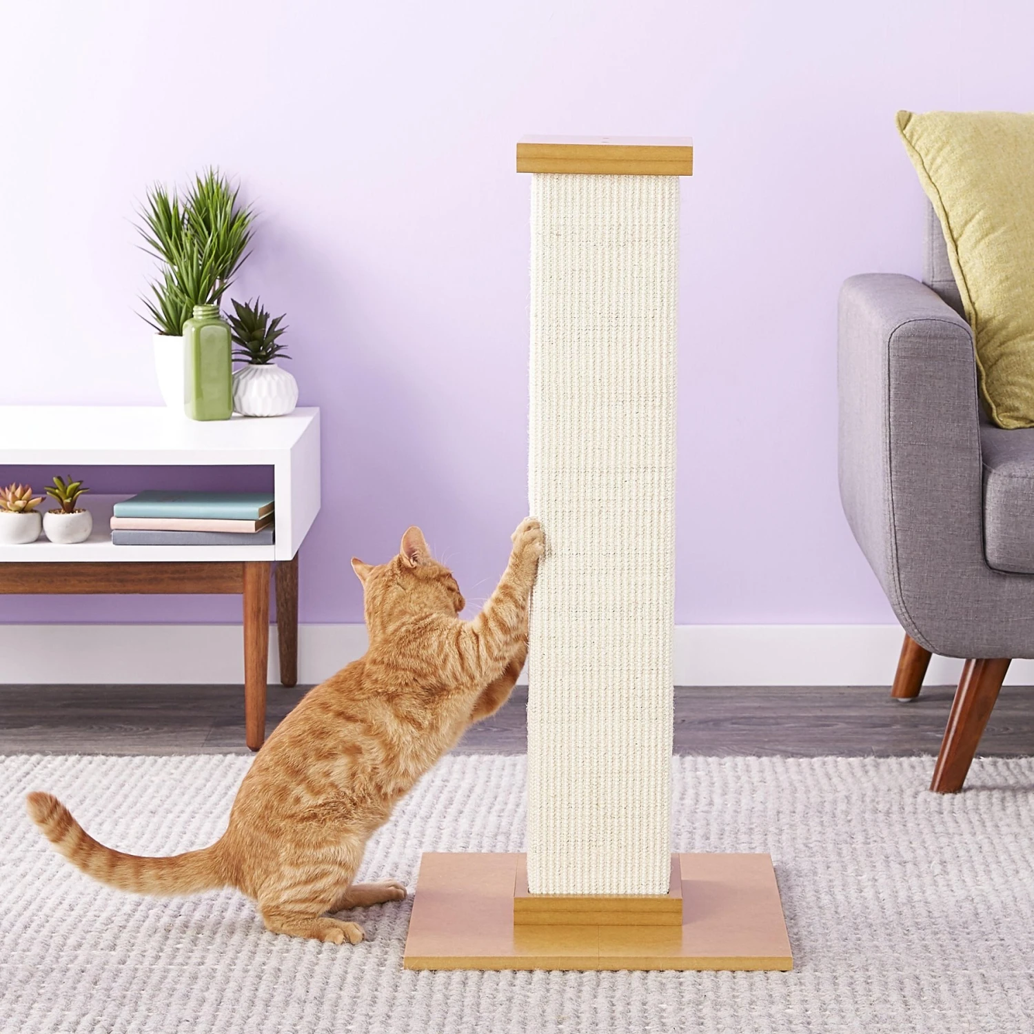 SmartCat The Ultimate 32-in Sisal Cat Scratching Post & SmartCat Bootsie's Combination Scratcher 5 SmartCat The Ultimate 32-in Sisal Cat Scratching Post & SmartCat Bootsie's Combination Scratcher - Image 5