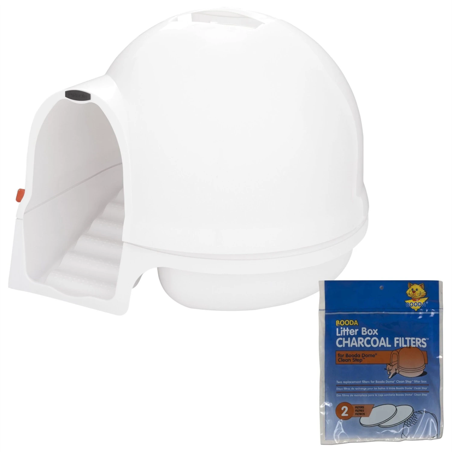 Booda Dome Cleanstep Litter Box & Petmate Booda Litter Box Charcoal Air Filters 1 Booda Dome Cleanstep Litter Box & Petmate Booda Litter Box Charcoal Air Filters
