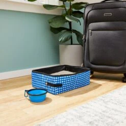 Frisco Travel Safety Dog & Cat Carrier & Pet Fit For Life Collapsible Portable Litter Box With Collapsible Bowl -Mewhaus Shop 947670 PT5. AC SS1800 V1693602744