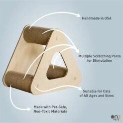 On2Pets Activity Pyramid Three Post Sisal Cat Scratcher, Beige -Mewhaus Shop 953294 PT4. AC SS1800 V1695240718