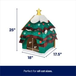 Frisco Holiday Log Cabin Cardboard Cat House & Frisco Holiday Christmas Tree Cardboard Cat House -Mewhaus Shop 986238 PT6. AC SS1800 V1698258344