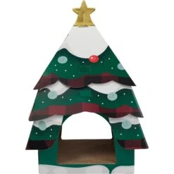 Frisco Holiday Log Cabin Cardboard Cat House & Frisco Holiday Christmas Tree Cardboard Cat House -Mewhaus Shop 986238 PT7. AC SS1800 V1698258117