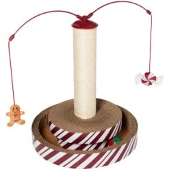 Frisco Holiday Santa Hat & Mistletoe Cat Tracks Cat Toy & Frisco Holiday Gingerbread Interactive Cat Scratcher Cat Toy With Catnip -Mewhaus Shop 986246 PT5. AC SS1800 V1698258405