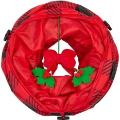 Frisco Holiday Buffalo Plaid Foldable Play Tunnel Cat Toy With Catnip & Frisco Holiday Festive Red Variety Pack Gift Box Cat Toy With Catnip, 14 Count -Mewhaus Shop 986262 PT3. AC SS1800 V1698257736